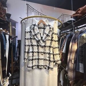 Versace Black and White Checkered Blazer Sz 40